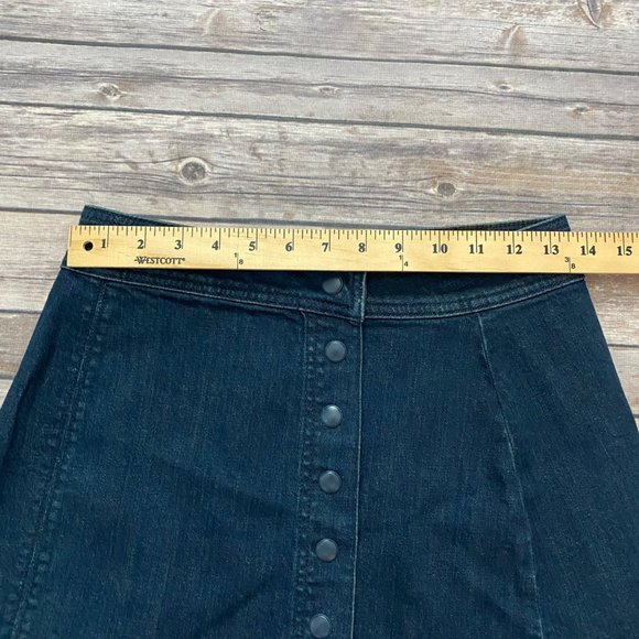 Free People Dark Wash Snap Up Denim Mini Skirt - Picture 10 of 11